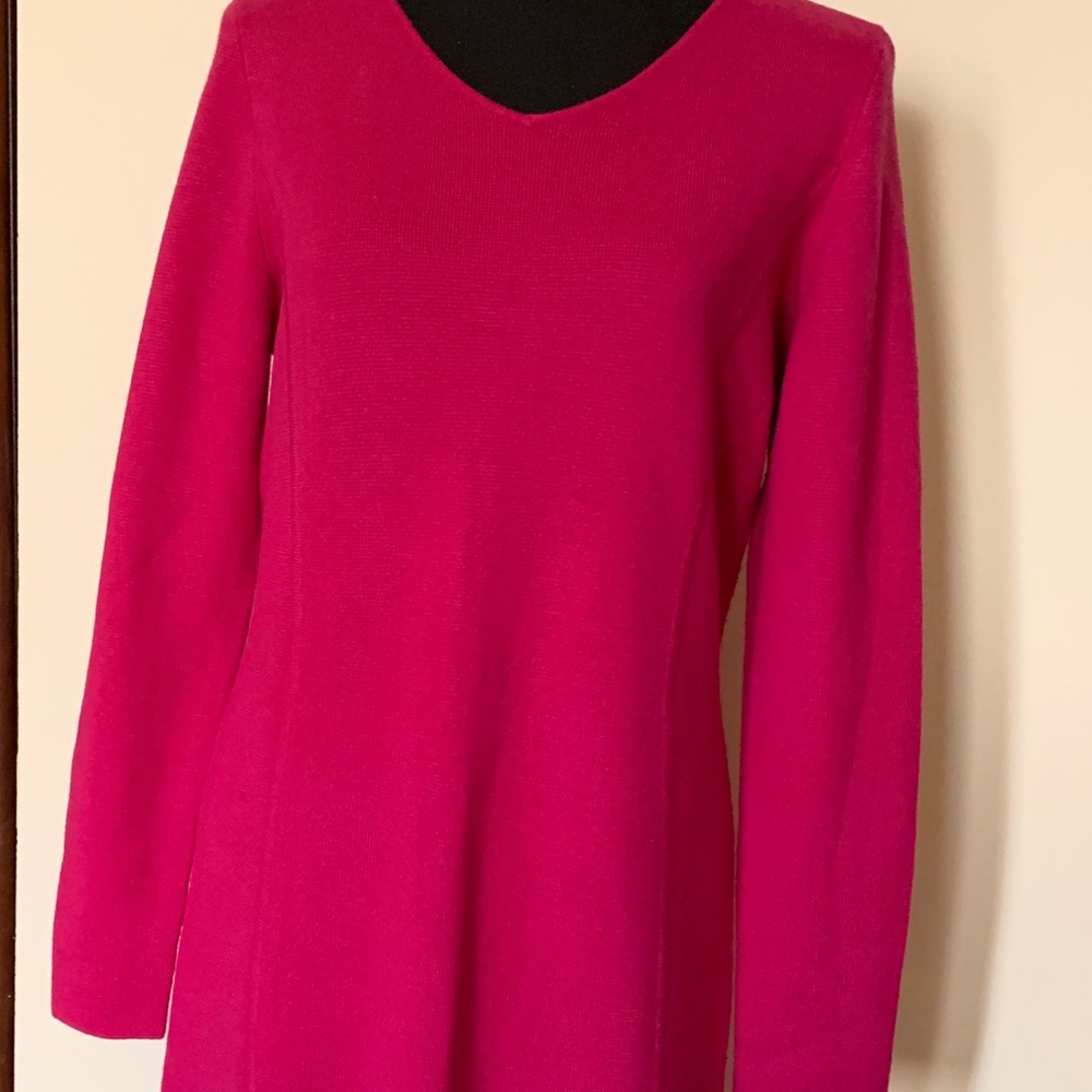 Talbots fuchsia fitted sweater dress
